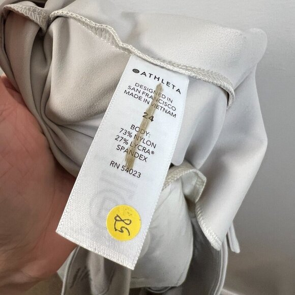Athleta Stellar Straight Crop Pants Size 24 Travel Work Office Athleisure Tan - Picture 12 of 13